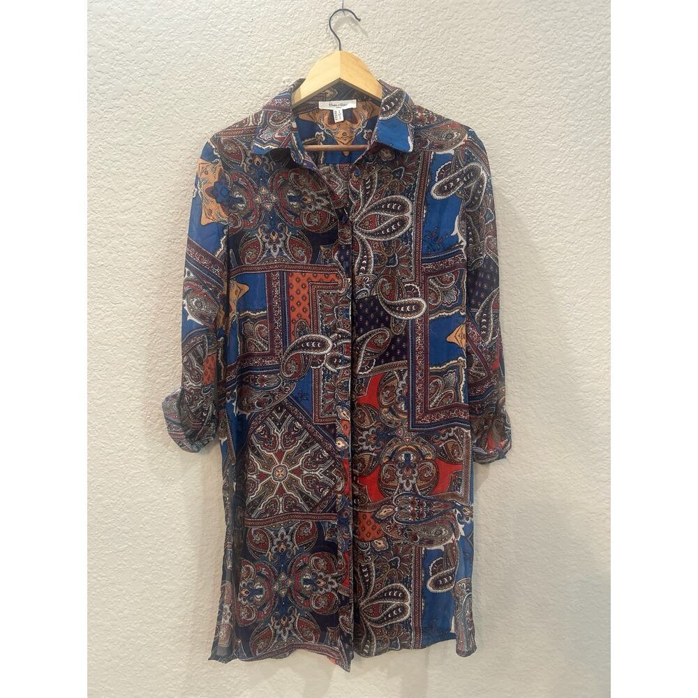 Haven and Blair London Vintage - Paisley Button Down Tunic Shirt Size Small